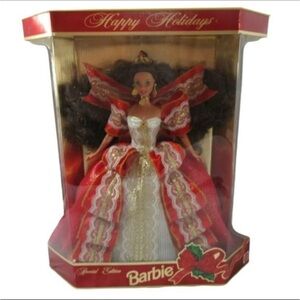 A5 1997 happy holidays special edition celebration Barbie brown hair